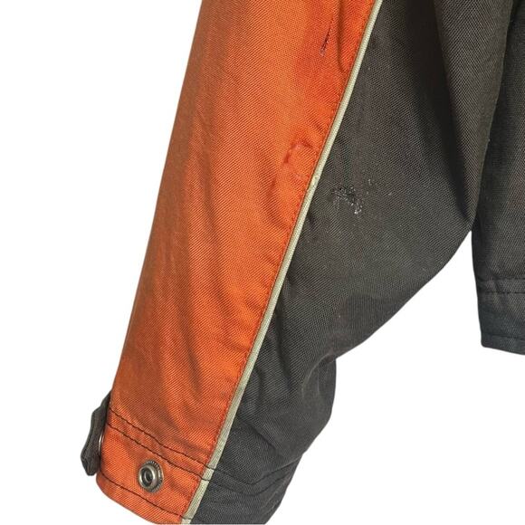 Harley Davidson 2008 Jacket Size Medium Orange Black Long Sleeve Lightweight - Picture 15 of 16
